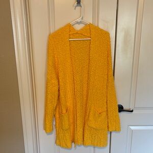 Cozy Yellow Cardigan Sweater